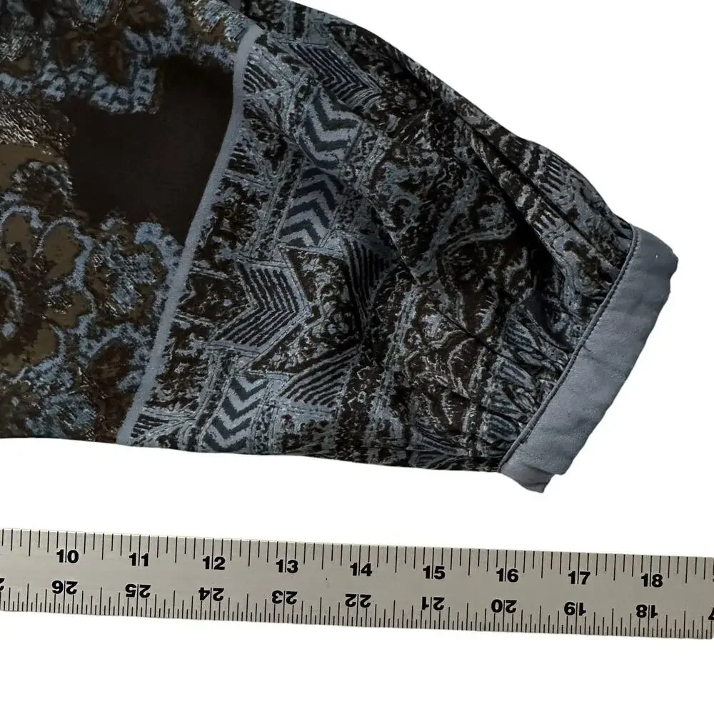 Free People Say‎ You Love Me Blue Paisley Blouse Sleeve Collared Mini Dress S - Picture 9 of 9